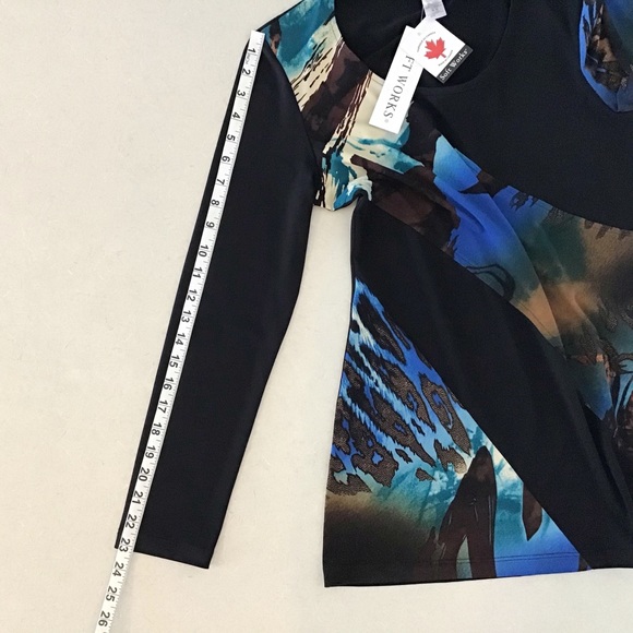 Softworks Abstract Pattern & Black Blocked Top, M - Picture 14 of 16